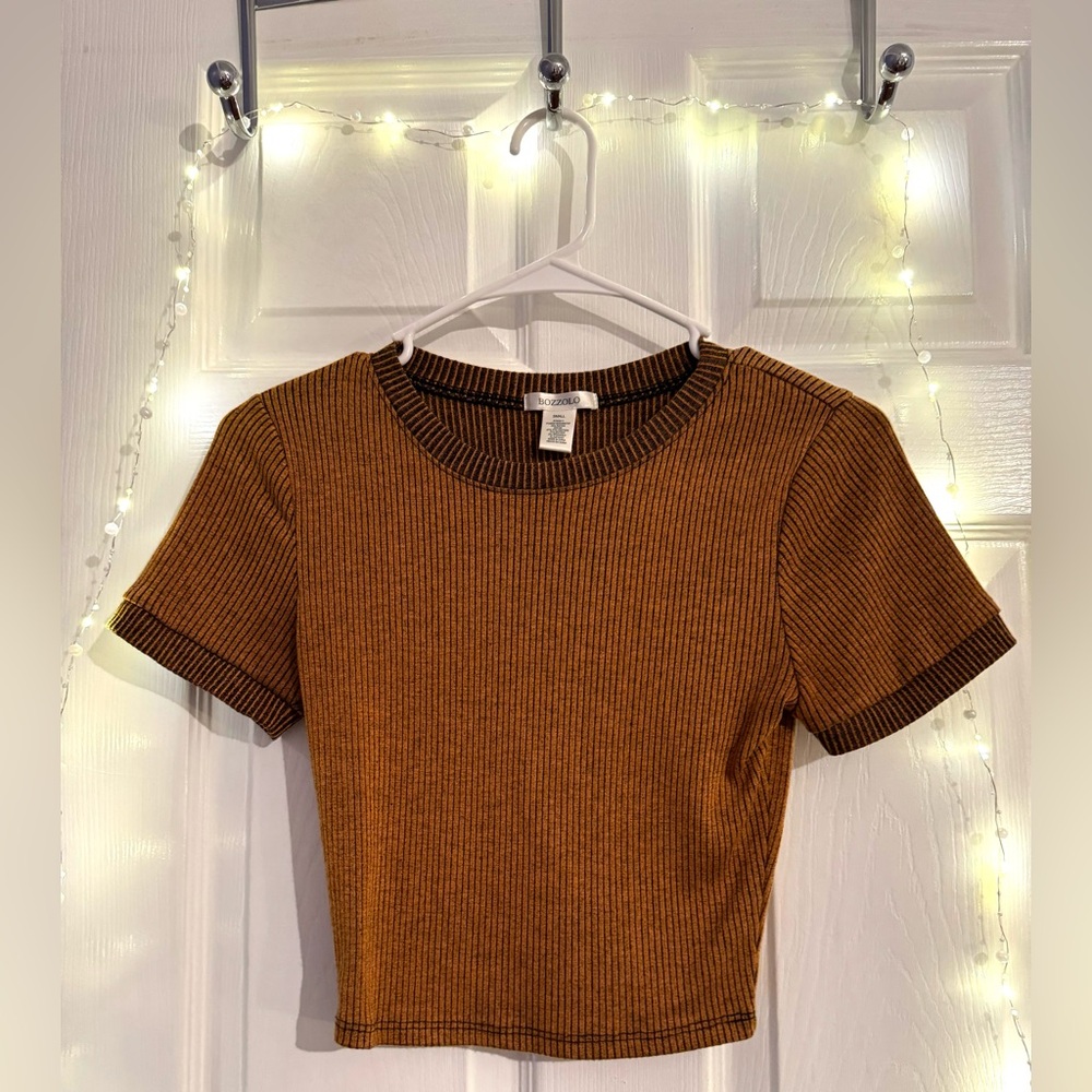 Burnt Orange Fitted Cropped Top